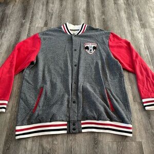 Disney Gray and Red Mickey Mouse Varsity Jacket